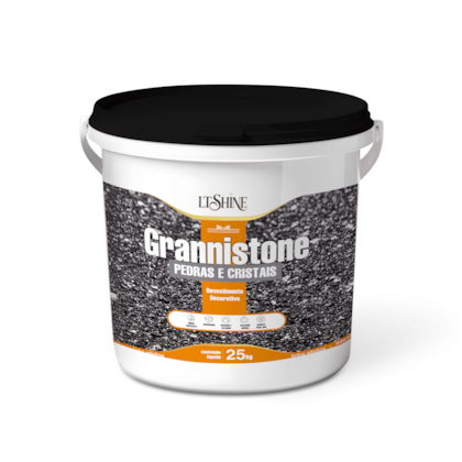 Lt Shine Grannistone Pedras e Cristais 25KG Preto Ônix